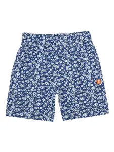 PROTEENS Girls Blue Floral Printed Cotton Shorts