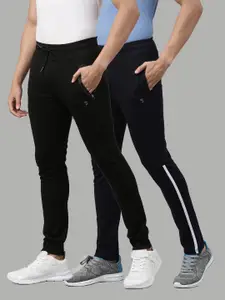 Joven Men Pack Of 2 Solid Cotton Track Pants