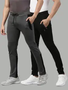 Joven Men Pack Of 2 Solid Cotton Track Pants