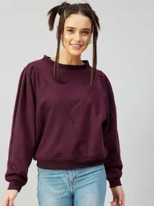 Athena Women Burgundy Fleece Sweatshirt
