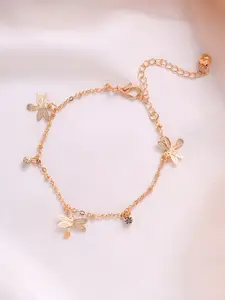 BEWITCHED Gold-Toned Dragon Fly Anklet