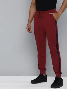 Harvard Men Maroon Solid Joggers