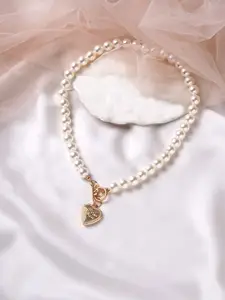 BEWITCHED White Akoya Pearl Heart Necklace