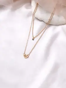 BEWITCHED Gold-Toned Sparkles In Heart Layered Necklace