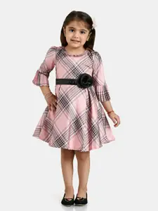 Peppermint Pink & Black Checked Jacquard Dress