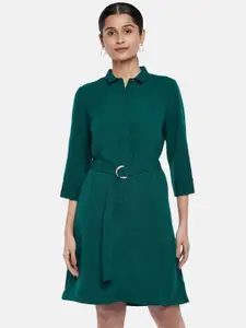 Annabelle by Pantaloons Green Fit & Flare Dress