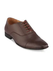 Red Chief Men Brown Solid Leather Formal Derbys