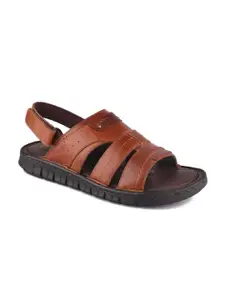 Red Chief Men Tan Leather Comfort Sandals