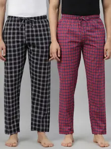 Joven Men Pack Of 2 Checked Cotton Lounge Pants