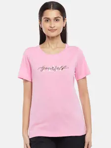 Honey by Pantaloons Women Pink Pockets T-shirt