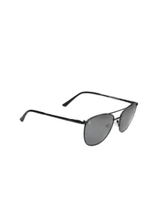 CHARLES LONDON Men Grey Lens & Black Square Sunglasses with Polarised Lens MR 9125 C2 52 S