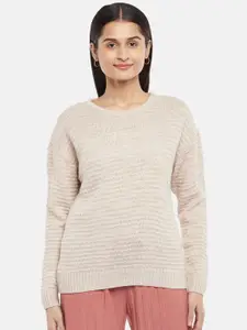 Honey by Pantaloons Women Beige Acrylic Pullover