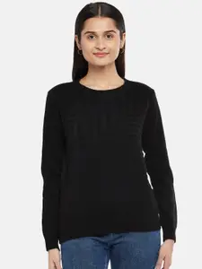 People Women Black Woolen Pullover