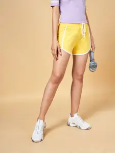 Ajile by Pantaloons Women Yellow  Solid Sports Shorts