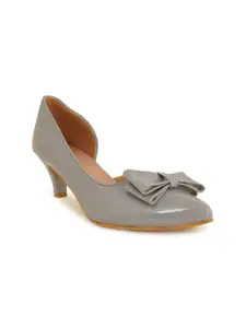 SAPATOS Grey Kitten Pumps with Bows