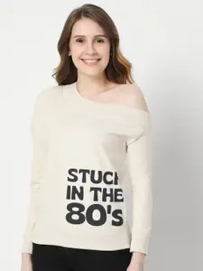Vero Moda Women Beige Printed Sweatshirt