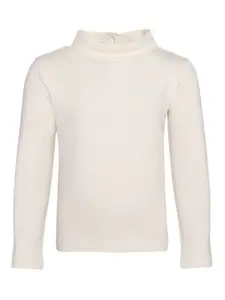 A Little Fable Girls Off White Turtle Neck T-shirt
