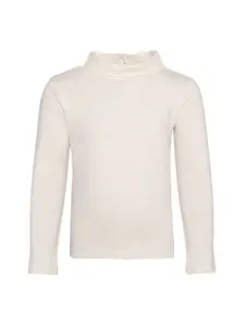 A Little Fable Girls Off White Turtle Neck T-shirt