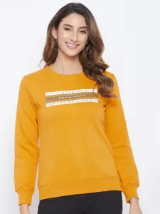 Duke Women Yellow Printed Sweatshirt