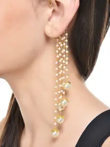Shining Diva White Contemporary Ear Cuff Earrings