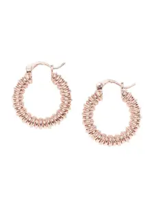 TRISHONA Rose Gold Plated Contemporary Hoop Earrings