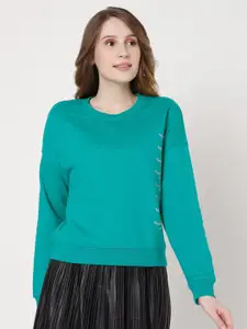 Vero Moda Women Green Cotton Sweatshirt