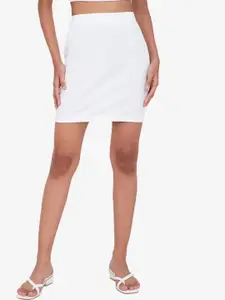 ZALORA BASICS Women White Solid A-Line Mini Skirt