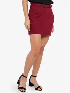 ZALORA BASICS Women Red Solid A-Line Mini Skirt
