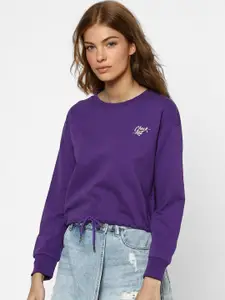 ONLY Women Purple Cotton Sweatshirt