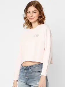 ONLY Women Pink Cotton Sweatshirt
