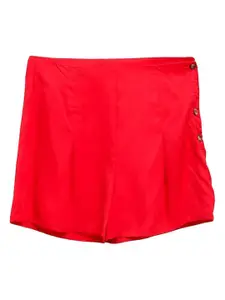ZALORA BASICS Women Red High-Rise Shorts