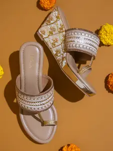 Inc 5 Embellished One Toe Wedge Heels