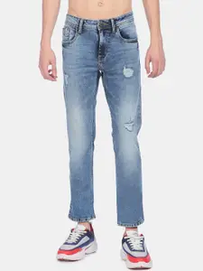 Flying Machine Men Blue Slim Fit Mildly Distressed Heavy Fade Jeans