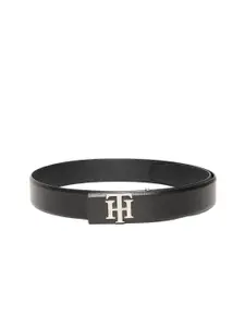 Tommy Hilfiger Men Black Textured Leather Belt