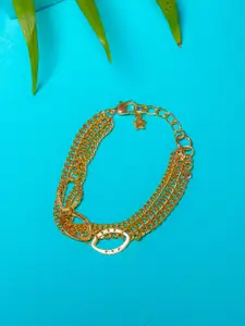 DIVA WALK EXCLUSIVE Women Gold-Toned Brass Gold-Plated Multistrand Bracelet