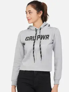 NEU LOOK FASHION Women Grey Melange Printed Sweatshirt