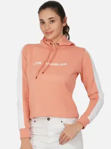 NEU LOOK FASHION Women Peach-Coloured Printed Sweatshirt