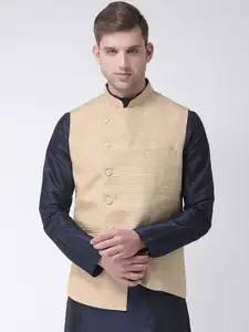 TABARD Men Beige Solid Woven Nehru Jacket