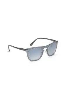 Image Men Blue Lens & Gunmetal-Toned Square Sunglasses