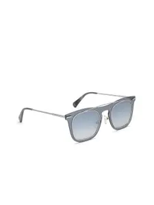 Image Men Blue Lens & Gunmetal-Toned Square Sunglasses IMS683C10SG
