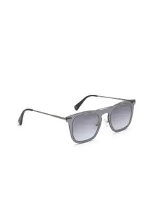 Image Men Black Lens & Gunmetal-Toned Square Sunglasses