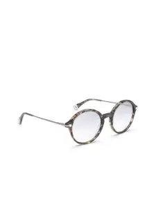 Image Women Clear Lens & Black Round Sunglasses