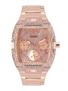 GUESS Women Embellished Dial Stainless Steel Bracelet Style Straps Watch