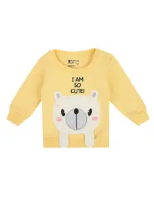 Bodycare Kids Girls Yellow Printed Sweatshirt