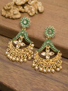PANASH Gold-Plated Handcrafted Contemporary Drop Earrings
