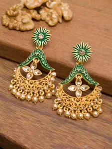 PANASH Gold-Plated Handcrafted Contemporary Drop Earrings
