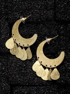 PANASH Gold-Toned Contemporary Half Hoop Earrings