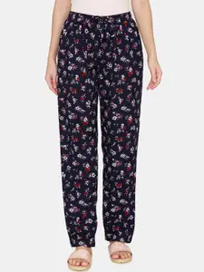 Coucou by Zivame Women Navy Blue Printed Cotton Lounge Pants