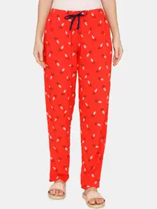 Coucou by Zivame Women Red Printed Lounge Pants