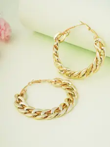 Ferosh Gold-Toned Contemporary Hoop Earrings